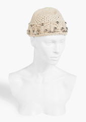 Paco Rabanne - Bead-embellished macramé beanie - White - S