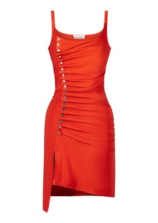 Paco Rabanne - Button-Front Mini Dress  - Red - FR 34 - Moda Operandi
