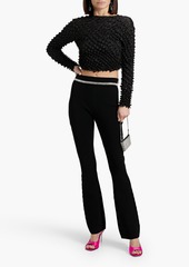 Paco Rabanne - Crystal-embellished ribbed-knit bootcut pants - Black - S