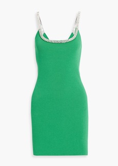 Paco Rabanne - Crystal-embellished ribbed-knit mini dress - Green - S