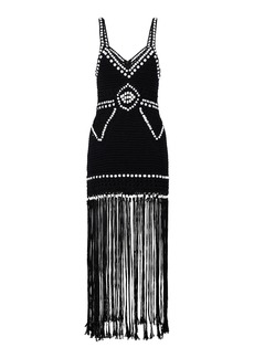 Paco Rabanne - Embellished Fringe Maxi Dress - Black - XS - Moda Operandi
