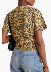 Paco Rabanne - Embellished leopard-print cotton-jersey T-shirt - Animal print - XS