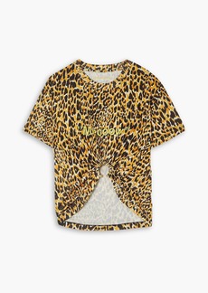 Paco Rabanne - Embellished leopard-print cotton-jersey T-shirt - Animal print - XS