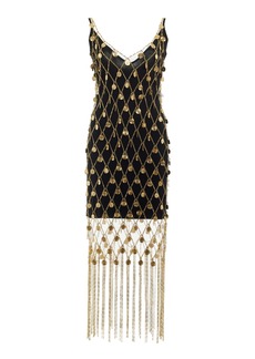 Paco Rabanne - Embellished Metal Net Midi Dress  - Gold - FR 38 - Moda Operandi