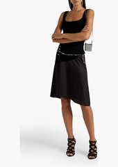 Paco Rabanne - Embellished satin-crepe skirt - Black - FR 34