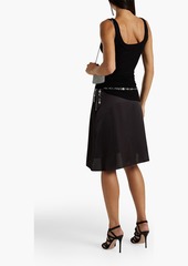 Paco Rabanne - Embellished satin-crepe skirt - Black - FR 34