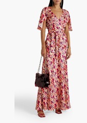 Paco Rabanne - Floral-print satin-crepe maxi wrap skirt - Pink - FR 42