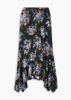 Paco Rabanne - Floral-print stretch-jersey maxi skirt - Black - FR 36