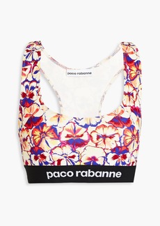 Paco Rabanne - Floral-print stretch-jersey sports bra - White - XS