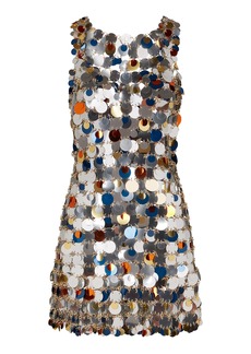 Paco Rabanne - Oversized Paliette-Embellished Mini Dress - Metallic - FR 36 - Moda Operandi