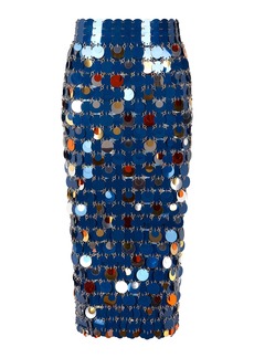 Paco Rabanne - Paillette-Embellished Midi Skirt - Blue - FR 34 - Moda Operandi