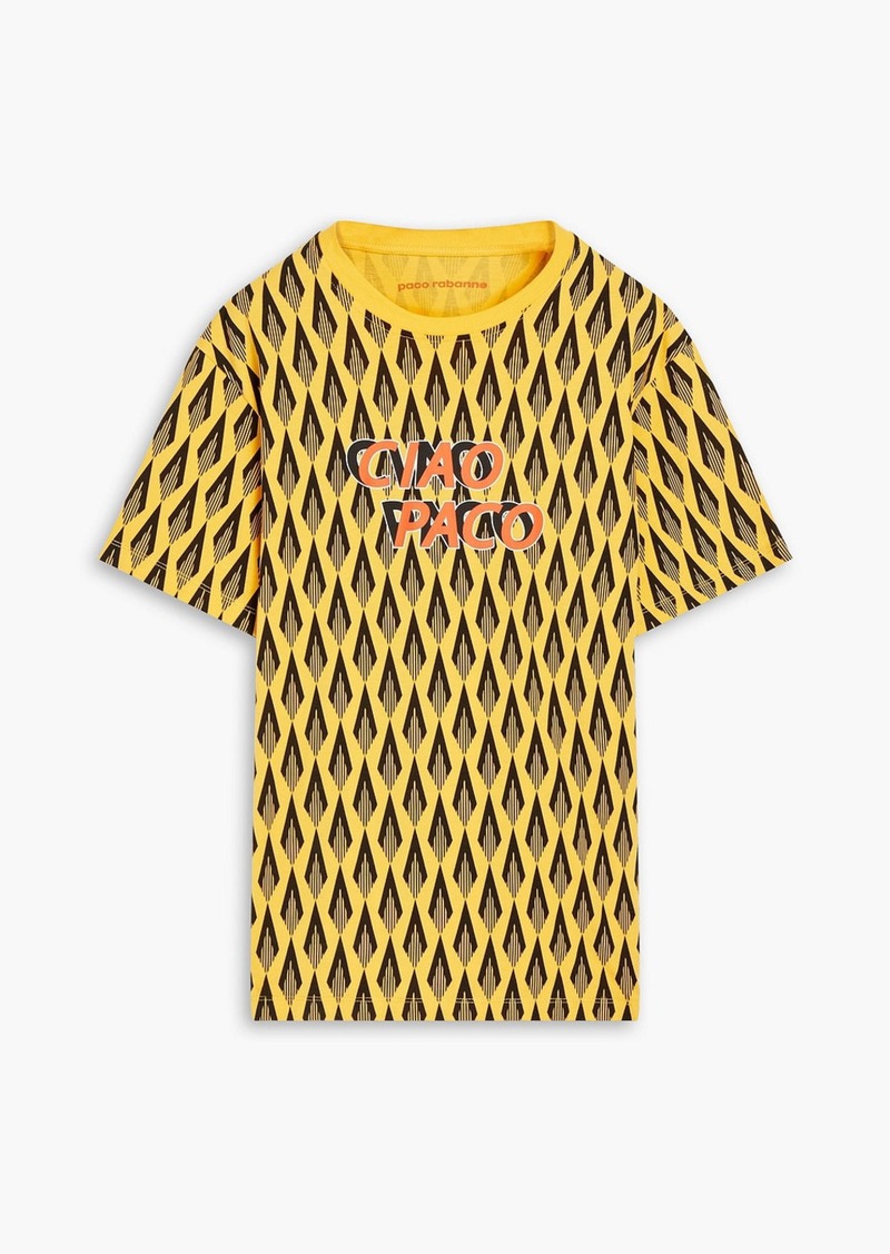 Paco Rabanne - Printed cotton-jersey T-shirt - Yellow - S