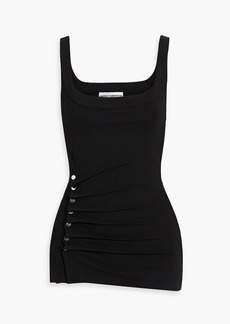Paco Rabanne - Ruched stretch-jersey tank - Black - FR 42