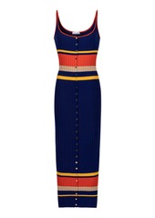 Paco Rabanne - Women's Striped Cotton Maxi Dress - Navy - Moda Operandi