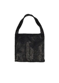 PACO RABANNE Black metallic mesh Pixel small shoulder bag Paco Rabanne
