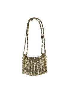 PACO RABANNE Gold chain 1961 Nano shoulder bag with pearls bijoux Paco Rabanne