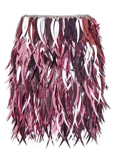 PACO RABANNE Metallic feather skirt