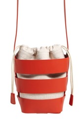 paco rabanne Mini Cage Leather Bucket Bag in M201 Lava /Cherry at Nordstrom