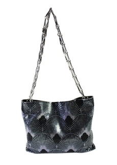 Paco Rabanne Womens Metallic Black Pixel Sunset Tower Chainmail Shoulder Bag Handbag