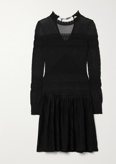 Paco Rabanne Paneled Pointelle-knit Mini Dress