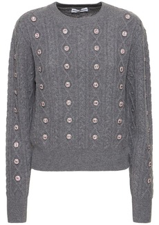 Paco Rabanne Wool & Cashmere Knit Sweater W/crystals