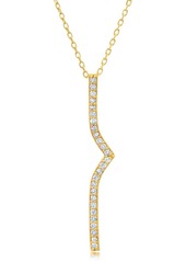 Paige 14k Yellow Gold 25mm Long Drop Diamond Necklace