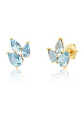 Paige 14K Yellow Gold Cluster Pear Shape Gemstone Stud Earrings