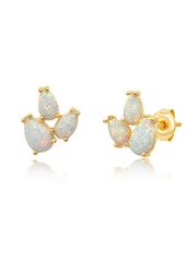 Paige 14K Yellow Gold Cluster Pear Shape Gemstone Stud Earrings