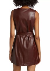 Paige Alessi V-Neck Faux Leather Dress