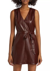 Paige Alessi V-Neck Faux Leather Dress