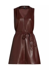 Paige Alessi V-Neck Faux Leather Dress