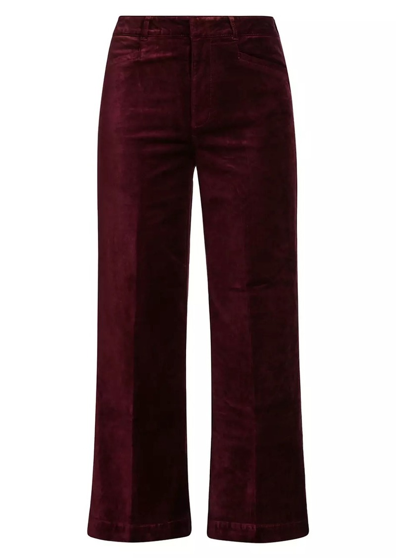 Paige Anessa Cotton-Blend Velvet Crop Pants