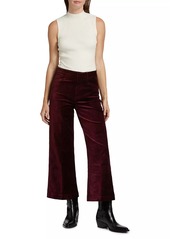 Paige Anessa Cotton-Blend Velvet Crop Pants