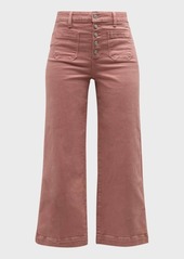 Paige Anessa Cropped Wide-Leg Patch Pocket Jeans