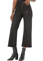 Paige Anessa Exposed Button Fly in Black Fog Luxe Coating