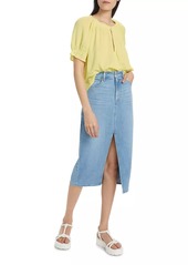 Paige Angela Denim Midi-Skirt