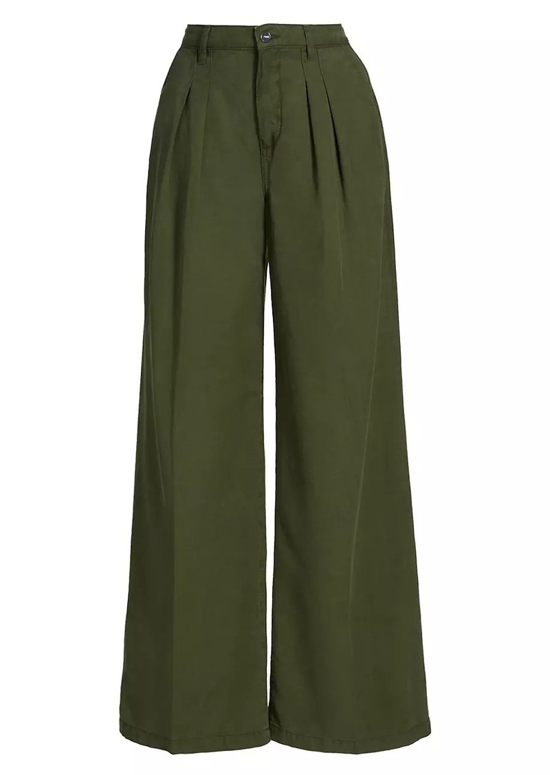 Paige Aurora Pleated Wide-Leg Trousers