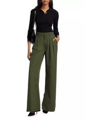 Paige Aurora Pleated Wide-Leg Trousers