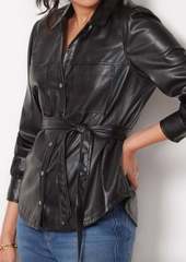 Paige Belize Vegan Leather Shacket In Black