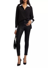 Paige Benton Silk Button-Front Shirt