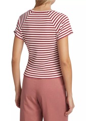 Paige Bijou Striped Rib-Knit Crewneck T-Shirt