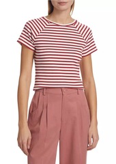 Paige Bijou Striped Rib-Knit Crewneck T-Shirt