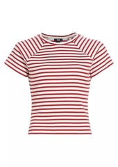 Paige Bijou Striped Rib-Knit Crewneck T-Shirt