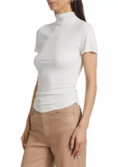 Paige Blanche Ruched Mock-Turtleneck Top