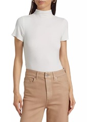 Paige Blanche Ruched Mock-Turtleneck Top