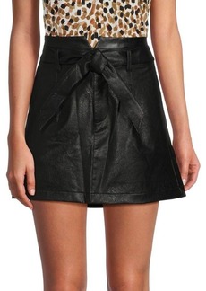 Paige Blanka Faux Leather Belted Mini Skirt