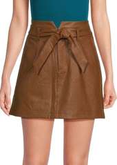 Paige ​Blanka Faux Leather Belted Mini Skirt