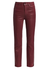 Paige Cindy High-Rise Crop Straight-Leg Coated Jeans