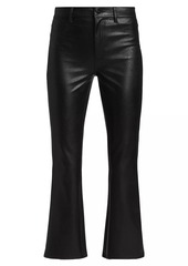 Paige Claudine High-Rise Cropped Ankle Flare Faux Leather Jeans