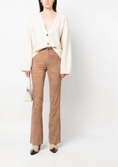 Paige cotton-blend flared trousers